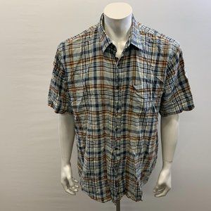 Timberland Men's Blue Plaid Collared T-Shirt